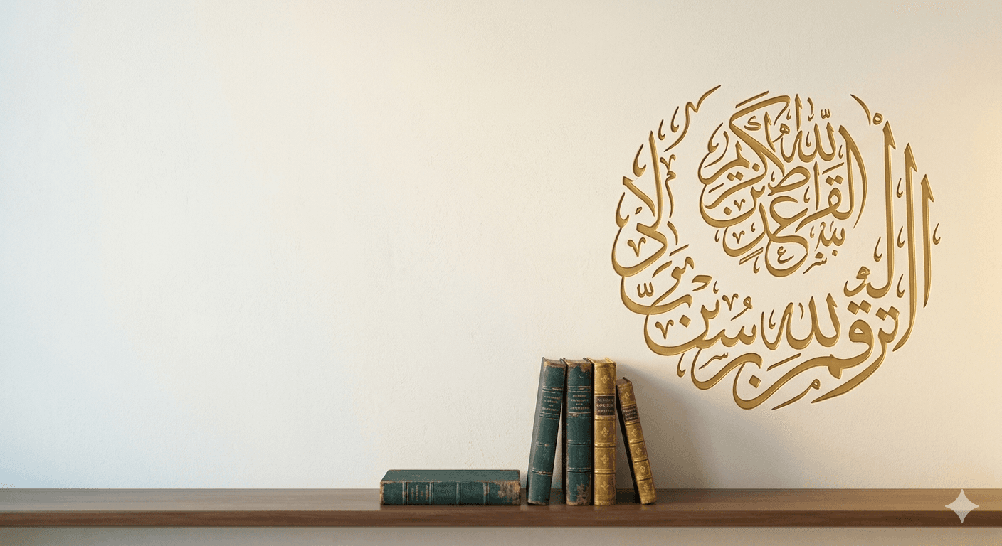 Library shelves and books